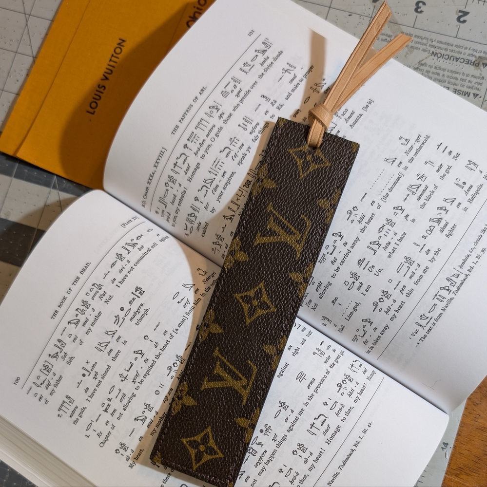 🍒Sold🍒Upcycled Bookmark Made With Authentic Louis Vuitton Canvas